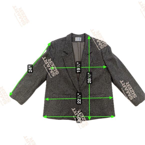 PENDLETON GREY SUIT JACKET BLAZER GREY WOOL Plus Sz 20W Tweed Academia Old Money - Picture 10 of 10